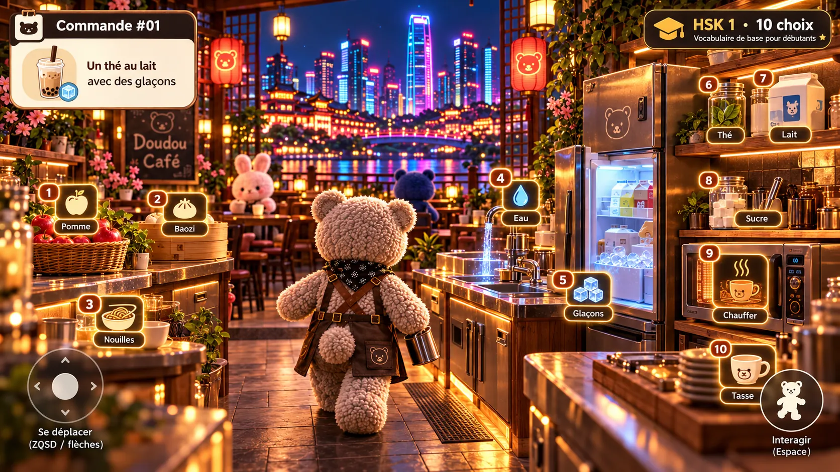 Exemple illustré d'une commande au Doudou Café